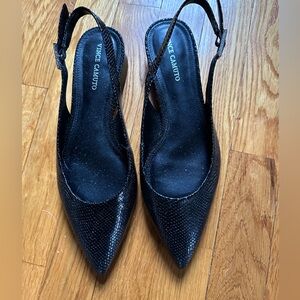 Vince Camino Black sling back flats.